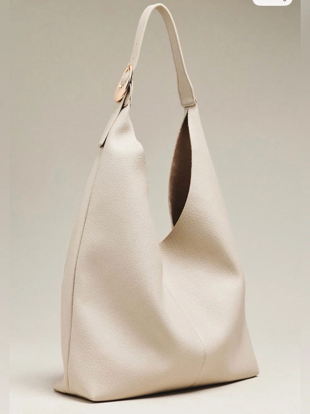 new Anthropologie the love knot slouchy buckle bag + mini pouch light gray stone